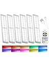 SZOKLED 58-LED Motion Sensor Under Cabinet Lights Wireless, RGB Closet Light Night Lights Remote, 1100mAh Rechargeable Under Cabinet Lighting Counter Lights for Indoor Kitchen, Stair (6 Packs)