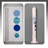 Silkes-Kerzenladen BASTEL-SET für Kommunionkerzen und Taufkerzen Motiv + Beschriftung ! MS 14