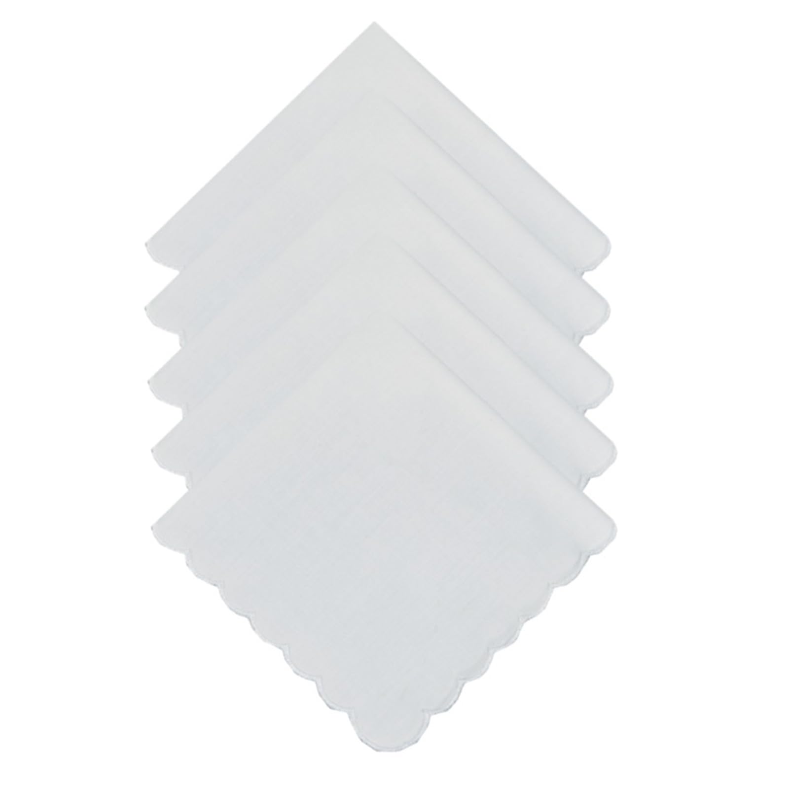 HDOYTXXM 5 / 10Pcs White Cotton Handkerchiefs Embroidered Edges Soft Absorbent for Sensitive Skin and Travel Soft Cotton Handkerchief