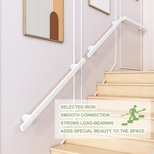 Rampe d'escalier blanche en fer forgé de 350cm pour marche de sécurité - 6
