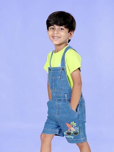 Image of KiddoPanti Boys Denim Dungaree Shorts