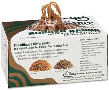 Pale Crepe Gold Rubber Bands, Size 32, 3 x 1/8, 1lb Box, Sold as 1 Box