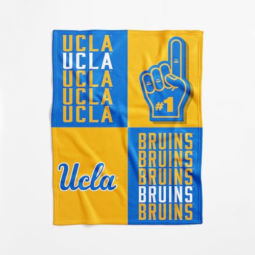 NCAA UCLA Bruins Officially Licensed Baby Swaddle Blanket, 40 x 50 in, Soft Lightweight Polyester, Domino Design