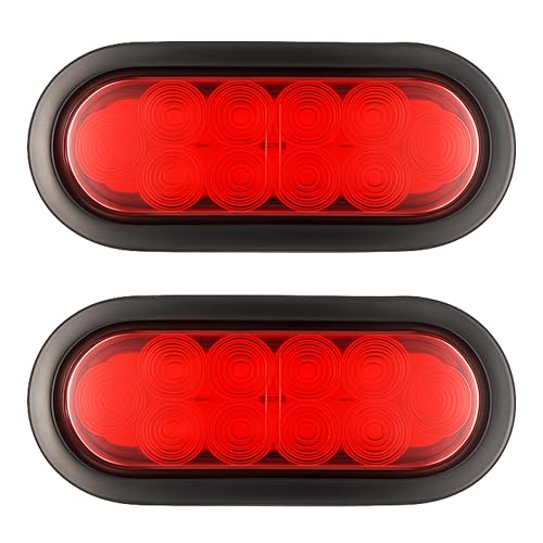 PEAKTOW PTL0434 Trailer Truck Steel Light Boxes with 6 Inches LED Red Oval Tail Light & 2 Inches LED Red Round Side Lights–Pack of 2 by PEAKTOW - Image 3