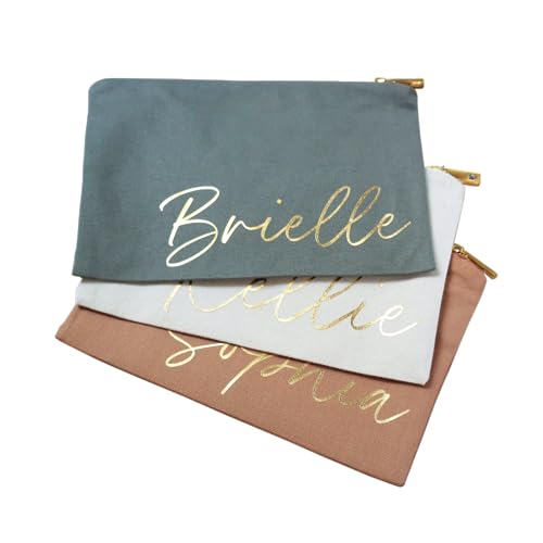 Personalized Makeup Bag for Women, Bridesmaid Gift, Personalized Pouch, Cosmetic Bag Custom Bag, Monogram Make Up Bag, Bridesmaid Proposal (Sage Green)