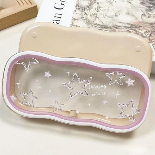Image of Glasses Case Hard Shell, Clear Eyeglass Case, Cute Holder for Sunglasses and Reading Glasses