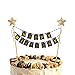 JeoPoom Tartas Decoración, Happy Birthday Cake Topper, Birthday Decoración para Tarta para Fiestas(Negro)