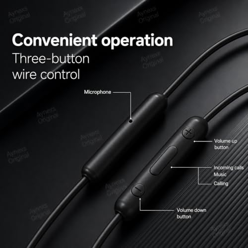 Image of Original Wired Earphone Compatible with XIAOMI Type-C in-Ear Earphones with 12.4mm Drivers, HD Microphone, and IP54 Dust & Water Resistance (Black)