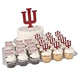 Desert Cactus Indiana University Cupcake Topper and Cake Toppers Set - IU Hoosiers 25 Pcs Party Supplies, Decorations and Favors