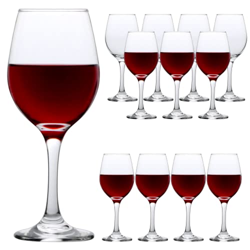Qappda 10 Ounce Wine Glasses,Classic Red Wine Glasses Bulk Set Of 12,All-Purpose Clear White Wine Glass With Long Stem For Gift,Party,Restaurant #TOP21
