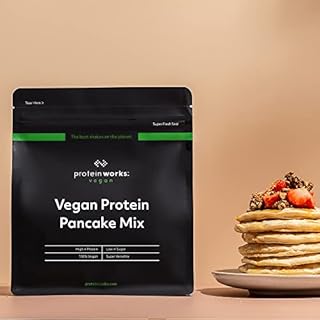 Protein Works - Preparato Per Pancake Vegani, 100% Vegetale, Colazione ad Alto Contenuto Proteico, Snack a Basso Contenuto di Zucchero, Naturale, 500g
