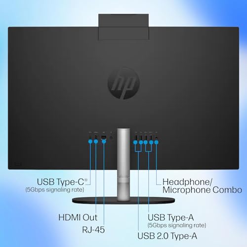 Image of HP 24 inch All in One Desktop PC, FHD IPS Display, AMD Ryzen 3 7720U Quad-Core Processor, 8GB RAM, 512GB SSD, AMD Radeon Graphics, HDMI, Keyboard & Mouse, Flicker Free, Wi-Fi 6, USB Type-C, Win 11 Pro