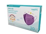 EUROPAPA® 20x masque FFP2 violet S en petite taille Masques Masques respiratoires 5 couches hygiéniquement emballées individuellement EU 2016/425