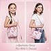 ratote Pink Mini Crossbody Purse with Pom Pom Fuzzy Keychain, Cute Soft PU Leather Small Shoulder Messenger Bag for Women