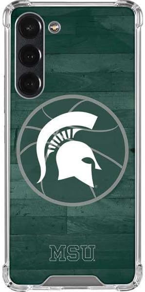 Skinit Clear Phone Case Compatible with Galaxy S23 Plus - Officially Licensed Michigan State University Green Basketball Design