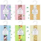 WDEC Kleiderschrank Aromatherapie Kleiderbügel, Beutel, Duftsäckchen Für Schubladen, Schränke, Schränke, Badezimmerautos, 6*20g Stück Lavendel, Jasmin, Lilie, Rose, Ozean, Zitrone
