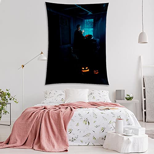 Deyya Halloween Ruins Pumpkin Lantern Tapestry For Bedroom Aesthetic Vertical Tapestries Wall Hanging Room Dorm Party Decoration 80X56 Inch #TOP2