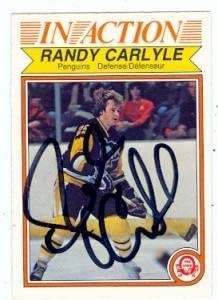 Randy Carlyle autographed hockey card 1982 O-Pee-Chee #266 (Pittsburgh Penguins) - Autographed Hockey Cards