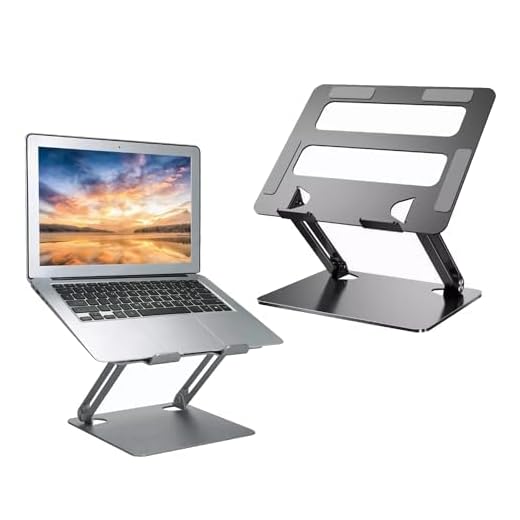 Suporte de Alumínio Ergonômico e Dobrável Compatibilidade Universal Para Notebook Ângulo Ajustável e Borrachas Antiderrapantes