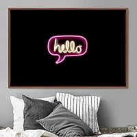 Framed Canvas Wall Art Illuminated Words 3D Industrial Inspirational Multicolor Neon Pop Art Quotes Typography Urban - 16x24 inches