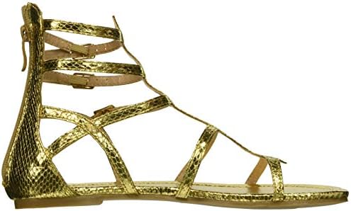 Ellie Shoes Women's 015-ATHENA Flat Sandal, Gold, 7 M US | Image 5