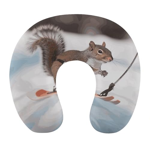 Almohada de viaje de espuma viscoelástica ajustable miniatura 1