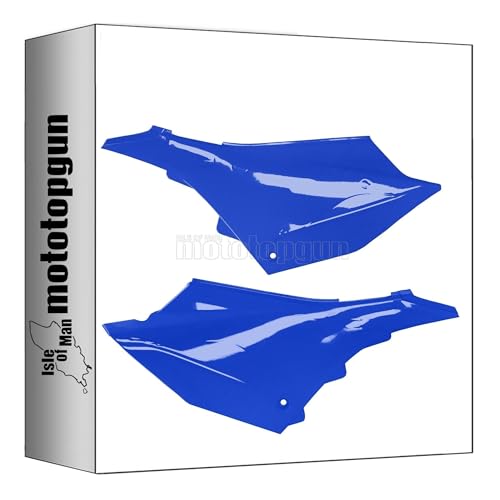 Plastique side panels bleu Acerbis sur circuit avec Yamaha YZ 250 2022-2025