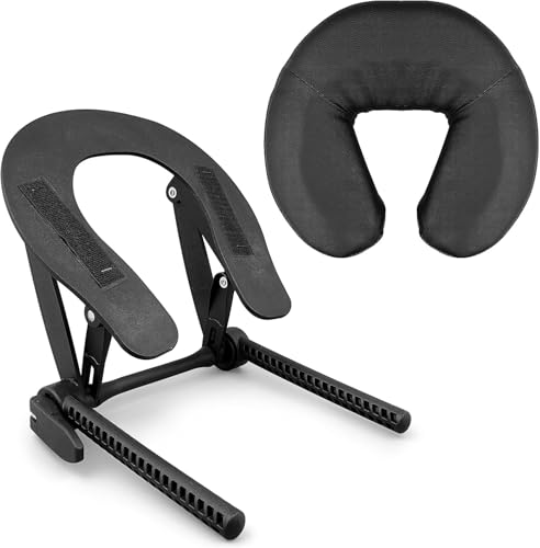 Xaztr Coussin de table de massage réglable en forme de U universel avec coussin facial pour lit de massage, équipement de spa, noir