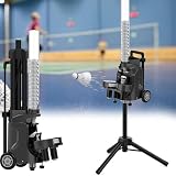 Macchina per badminton, lanciatore automatico portatile con 6 modalità, controllata tramite app, capacità di 52 palline per auto-allenamento