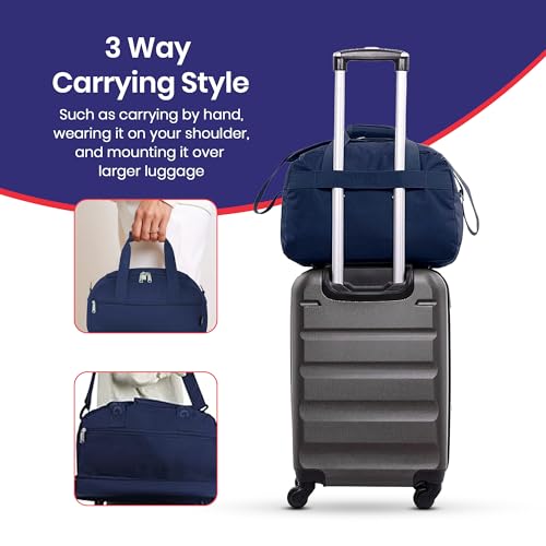 EVOOK Cabin Travel Bag 40x20x25 cm – 20L Lightweight Polyester Carry-On Luggage – Stylish & Spacious Storage Underseat Weekend & Flight Bag for Men & Women (Navy) - Image 3