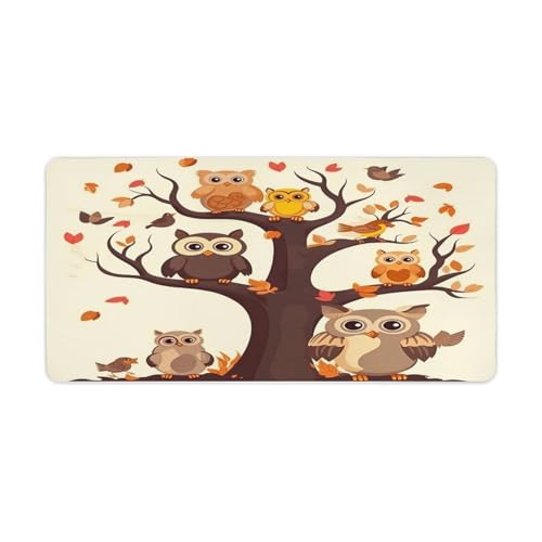 Cartoon Family Owls Mouse Pad grande impermeable
