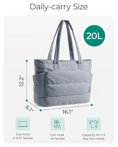 Image of BAGSMART Tote Bag for Women, Lightweight Puffy Tote Bag with Compartments Shoulder Bag Handbag for Travel, Work, Gym | Lightweight
