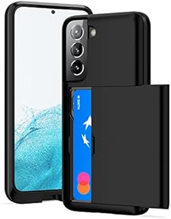 ACOCOBUY Case for Samsung Galaxy S22 Case Shockproof Galaxy S22 5G Wallet Case Protective Samsung S22 Case with Card Holder Slide Cover Dual Layer Armor Case Rubber Bumper Cover for Galaxy S22, 6.1''