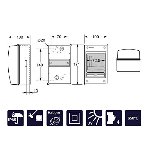 Miniatura 3 de Famatel Armario Acqua Superficie Ip65 2-4 Elementos 170 X 100 X 100 Mm