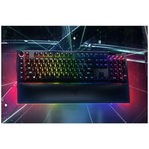 Image of Razer BlackWidow V4 Pro (Green Switch) - Mechanical Gaming Keyboard (Clicking Mechanical Switches, Command Wheel and 8 Macro Keys, Multifunctional Roll, Wrist Rest) QWERTZ DE Layout | Black