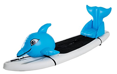 Stand Up Floats Inflatable Toy Dolphin and seat Easily attaches to Any SUP Paddle Board with Removable Universal Harness, Blue, Large, by