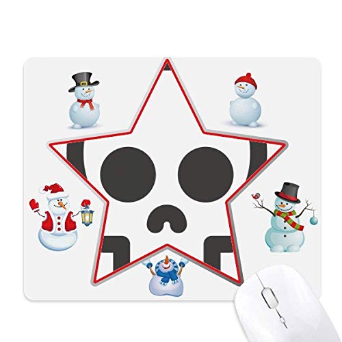 Tapis de souris bonhomme de neige étoile avec smiley squelette antidérapant et précis