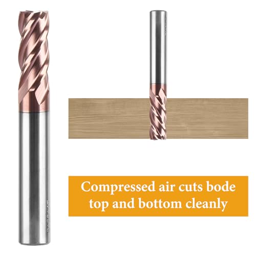 STARVAST 3 Stück Hartmetall Schaftfräser 8mm, 4 Zähne/Schneiden, AlTiN Schwarz Beschichtung CNC Fräser, VHM Für Metall Holz Acryl Kunststoff