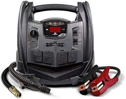 Schumacher SJ1332 Rechargeable AGM Jump Starter for Gas Diesel Vehicles - 1200 Amps with Air Compressor and AC, 12V DC, USB Power Station
