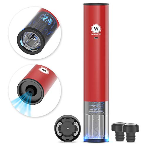 WAERATOR 3-in-1 Fully-Automatic Rechargeable Electric Wine Opener with Foil Cutter & Wine Preserver