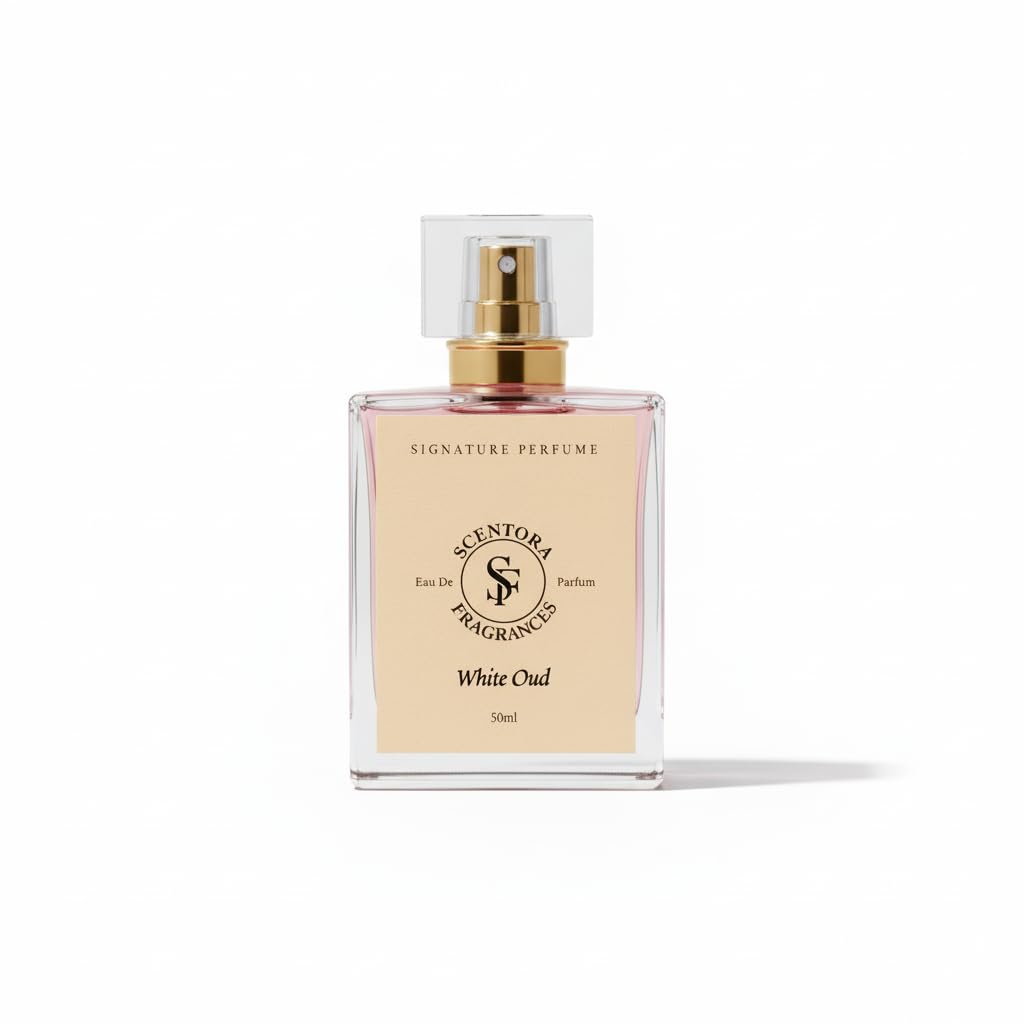 Scentora Fragrances White Oud 50ml Extrait De Parfum | Unisex Long Lasting Luxury Perfume | Sweet & Musky Soft Oud Intense Fragrance | Ideal for Gifting