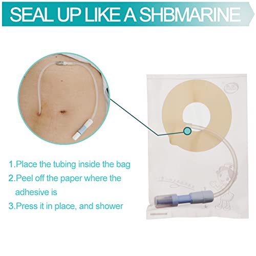 Easetou Waterproof Peritoneal Dialysis Catheter Shower Pouch Cover Shiled For Feeding Tube Picc Line Transfer Set Water Moisture Barriar Holder G Tube Swimming Supplies(Pack Of 50), Pink #TOP3