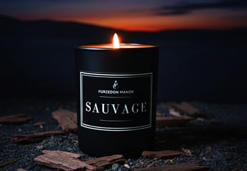 Sauvage Scented Candles 30cl, Mens Aftershave Inspired Candles Matte Black - Image 4