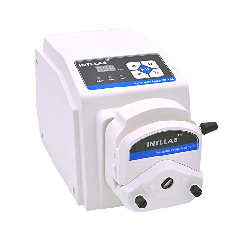 INTLLAB BT100 Variable Speed Peristaltic Pump with Pump Head YZ15, Flow Rate 0.06~360 mL/min, 0.1-100rpm, with 2 Meter 17# Tubing