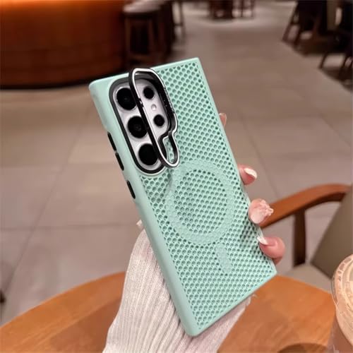 Samsung�p Galaxy S26 S24 Ultra S25 Plus�p �����ʋC�����b�V���z���_�[�P�[�X �}�O�l�b�g�X�^���h ��p�ϏՌ��J�o�[�iSam S26�p/�~���g�j