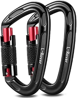 L-Rover Ultra Sturdy Twist Lock Climbing Carabiner Clips, Auto Locking and Heavy Duty