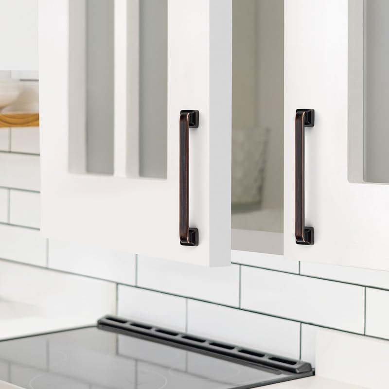 25 Pack Oil Rubbed Bronze Cabinet Handles 5 Inch Cabinet Pulls Kitchen Cabinet Handles Solid Handles for Cabinets and Drawers Drawer Pulls and Knobs Cabinet Hardware