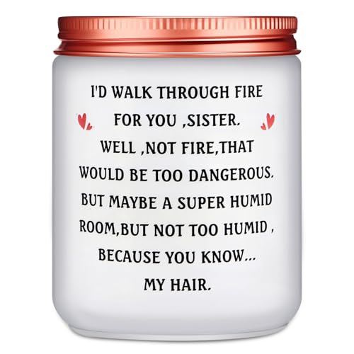 Sister Gifts from Sister Brother Friend Bestie Birthday Christmas Xmas Gifts for Sisters Women Scented Candle for Sister Gift Birthday Presents