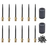 NewZC 12 PCS Dartspitzen Steel + 30 PCS Dart Gummiring + 2 PCS Dartstein Stahlspitzen Set mit 2 BA Kleingewinde für Weicher Dart -Schwarzes Gold
