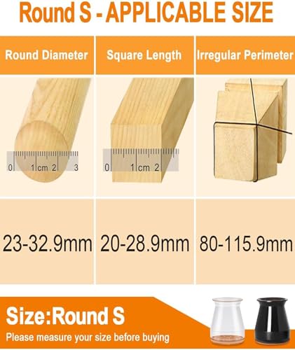 Image of 20PCS Chair Leg Floor Protector, Chair Leg Protector Cap, Transparent Felt Pads for Furniture Legs, Includes Three Sizes for Home and Office Use, 1.5-2.4 cm x8, 2.2-2.9 cm x8, 3.0-3.8 cm x4